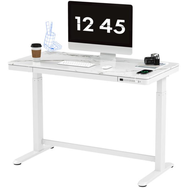 Home Office Height Adjustable Standing Desk with Drawer - Image 2