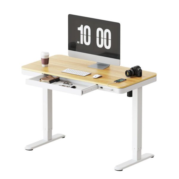 Home Office Height Adjustable Standing Desk with Drawer - Image 4