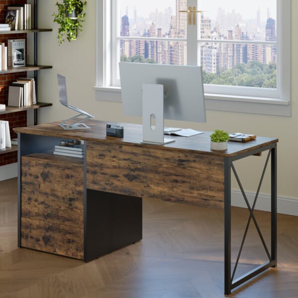 Labelle 55" W Writing Study Computer Table Workstation with Keyboard Tray - Image 4