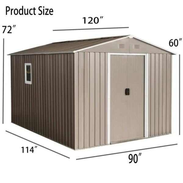 10ft. W x 7ft. D Metal Storage Shed - Image 2