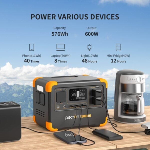 E500LFP Portable Power Station 600W 576Wh - Image 7