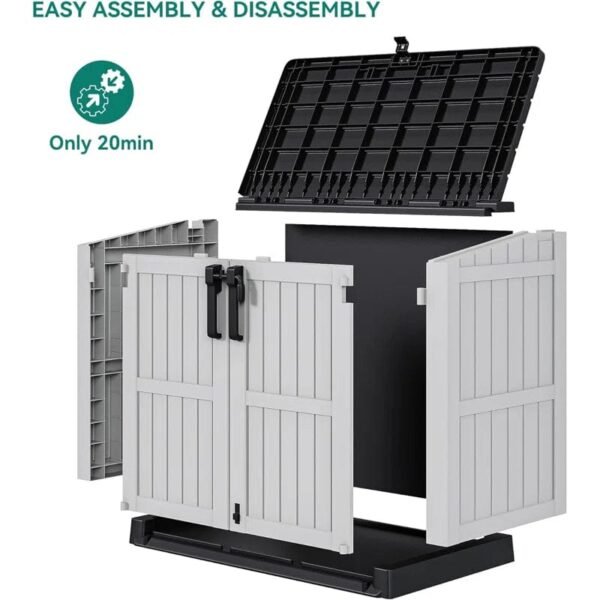 36 cu. ft. waterproof outdoor lateral storage, weatherproof utility shed - Image 3