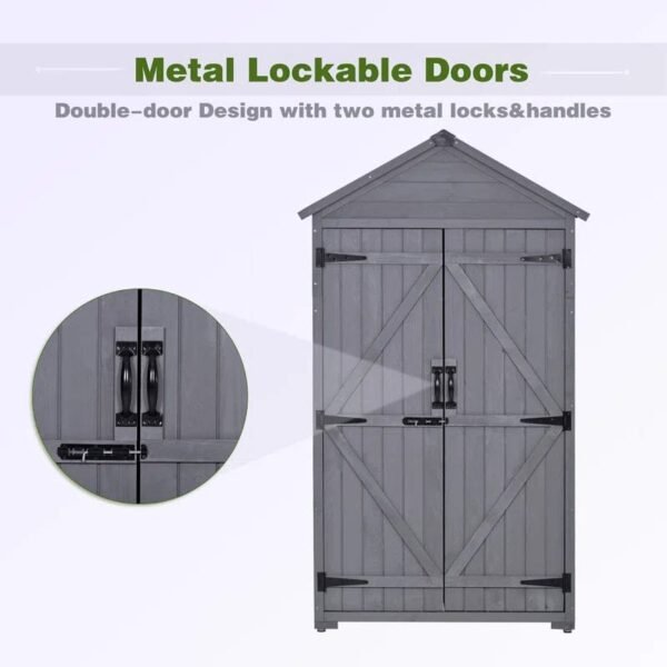 3 ft. W x 1 ft. 8 in. D Solid Wood Storage Shed - Image 3