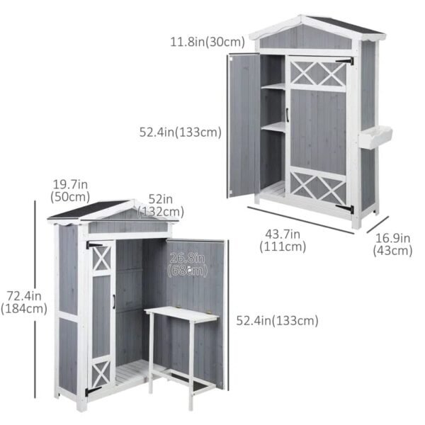 4.3 Ft. W x 1.6 Ft Solid Wood Traditionnal Tool Shed - Image 3