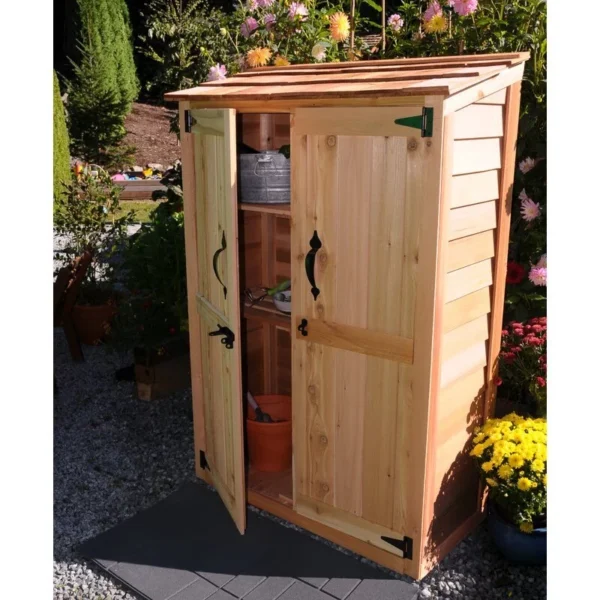 4 ft. W x 2 ft. D Garden Chalet Cedar Wood Tool Shed - Image 2