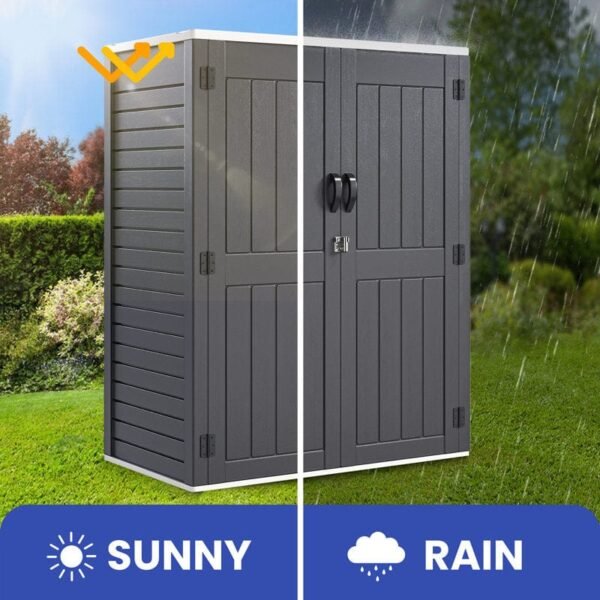4 ft. W x 2 ft. D Polyethylene Plastic Vertical Tool Shed - Image 2