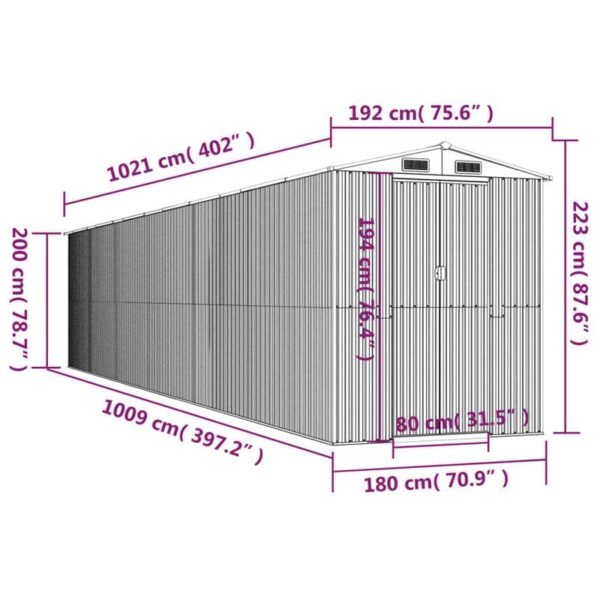 6 ft. W x 33 ft. D Metal Garage Shed - Image 5