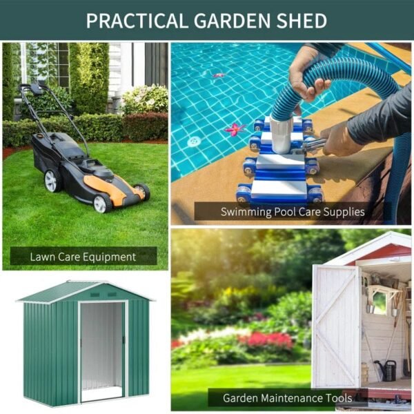 6 ft. W x 3 ft. D Galvanized Steel Vertical Storage Shed - Image 5