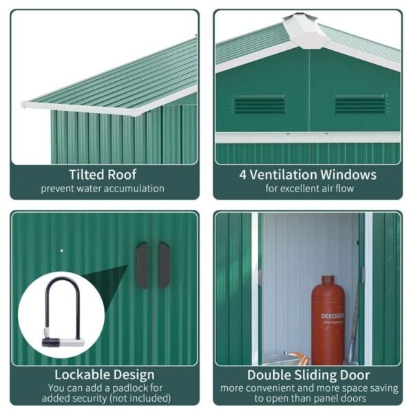 6 ft. W x 3 ft. D Galvanized Steel Vertical Storage Shed - Image 6