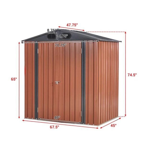 6 ft. W x 4 ft. D Metal Storage Shed By PENGFANG WORLDWIDE LLC - Image 4