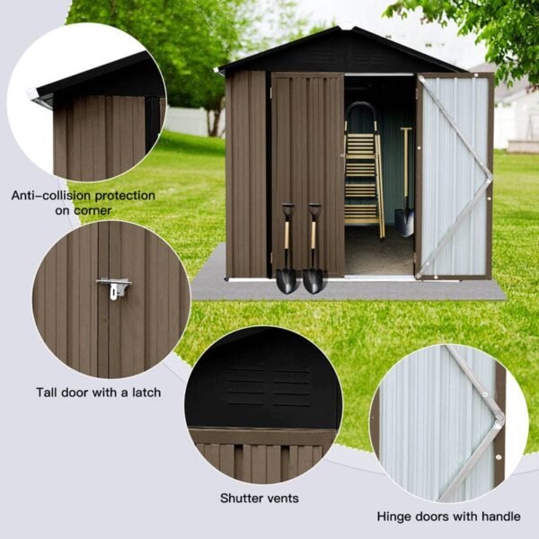 6 ft. W x 4 ft. D Metal Storage Shed - Image 3