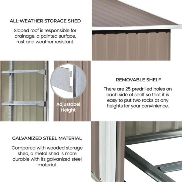 6 ft. W x 4 ft. D Stainless Steel Horizontal Garage Shed - Image 6