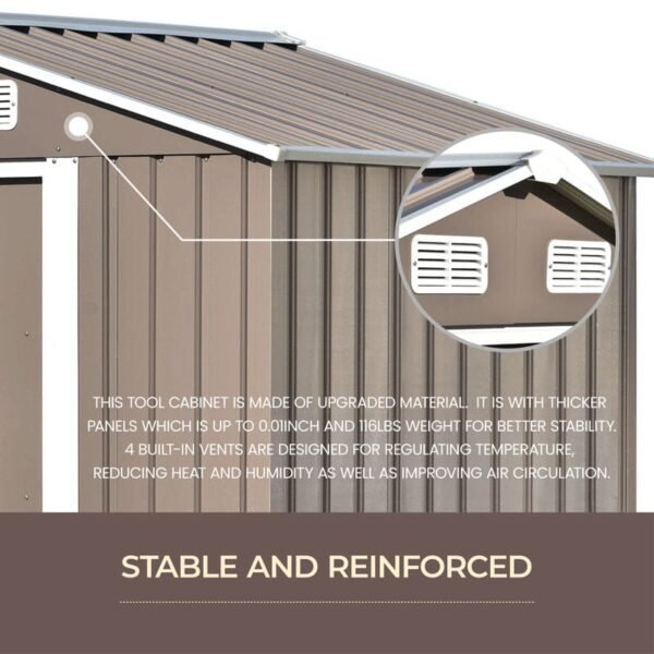 6 ft. W x 4 ft. D Stainless Steel Horizontal Garage Shed - Image 4