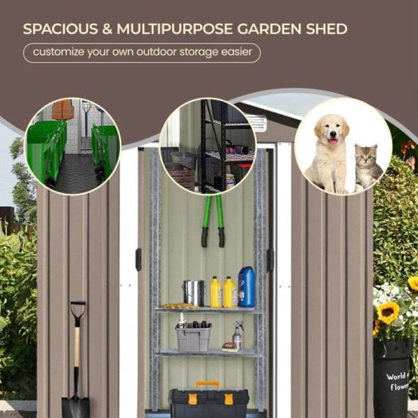 6 ft. W x 4 ft. D Stainless Steel Horizontal Garage Shed - Image 3