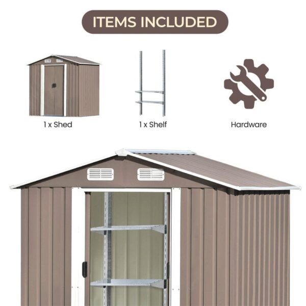 6 ft. W x 4 ft. D Stainless Steel Horizontal Garage Shed - Image 2