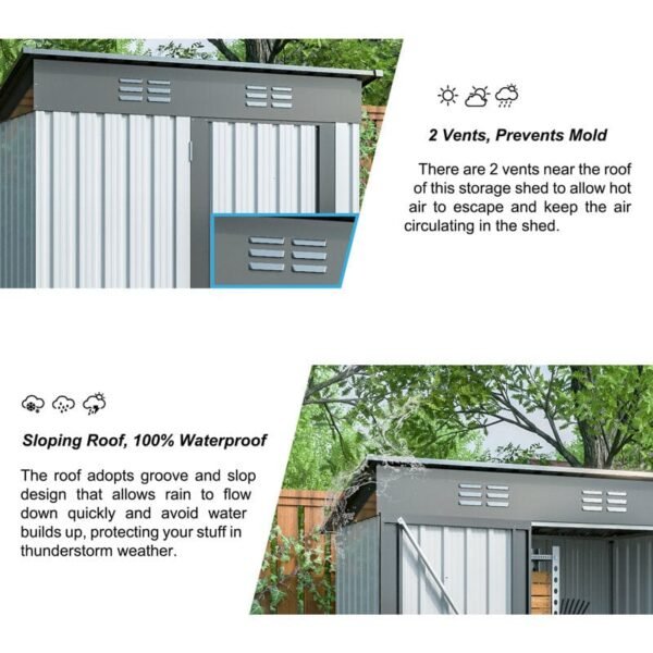 6 ft. W x 5 ft. D Lean-to Tool Shed - Image 9