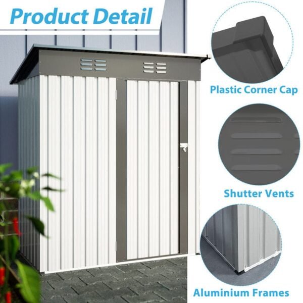 6 ft. W x 5 ft. D Lean-to Tool Shed - Image 7