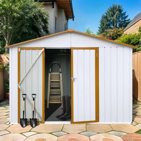 6ftx8ft Metal Outdoor Storage Shed - for Garden Shelter