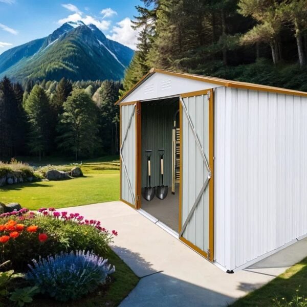 6ftx8ft Metal Outdoor Storage Shed - for Garden Shelter - Image 4