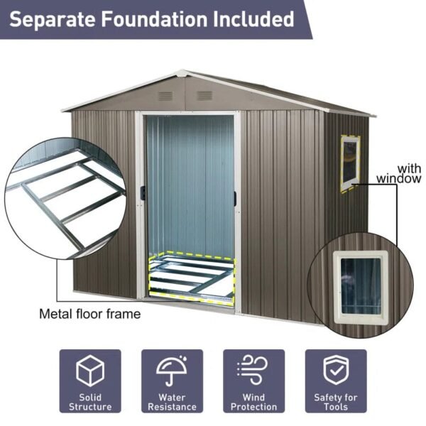 8 ft. X 6 ft. Metal Traditional Storage Shed - Image 2