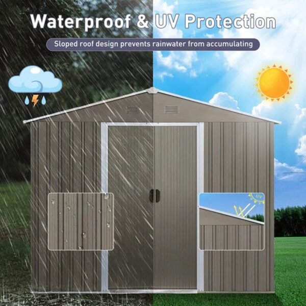 8 ft. X 6 ft. Metal Traditional Storage Shed - Image 4