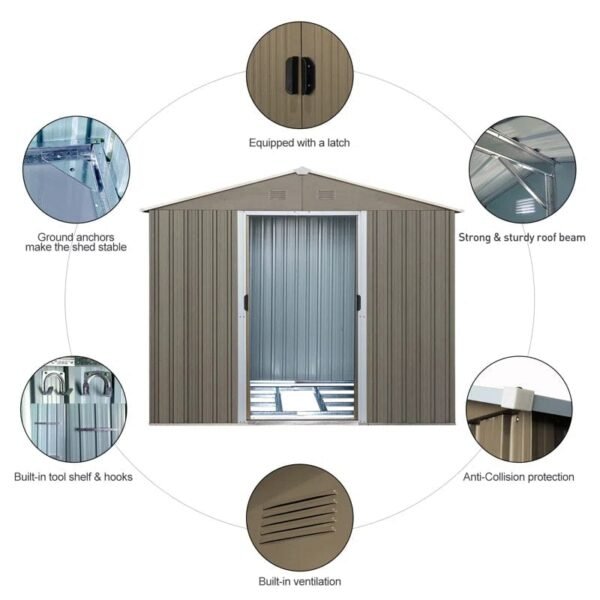 8 ft. X 6 ft. Metal Traditional Storage Shed - Image 6