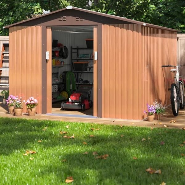 9 ft. W x 10 ft. D Metal Traditional Storage Shed - Image 3