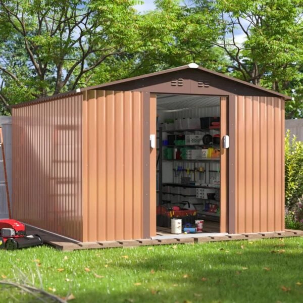 9 ft. W x 10 ft. D Metal Traditional Storage Shed - Image 6