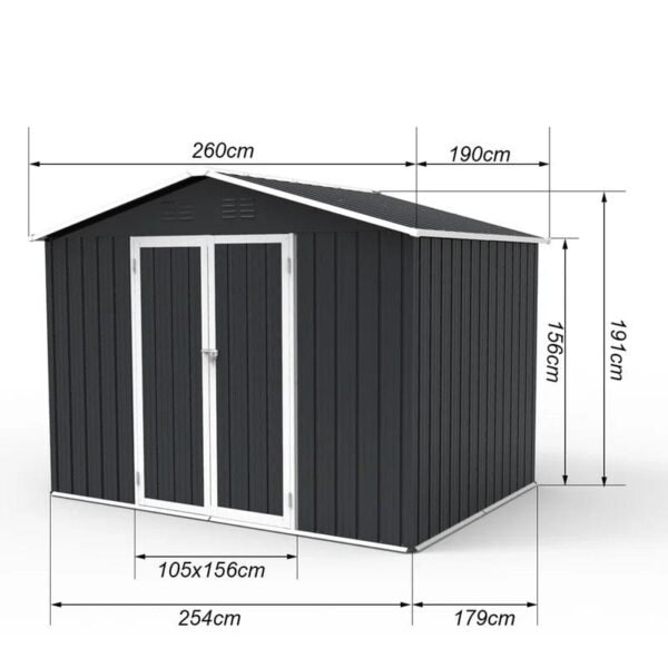 9 ft. W x 6 ft. D Metal Storage Shed - Image 5