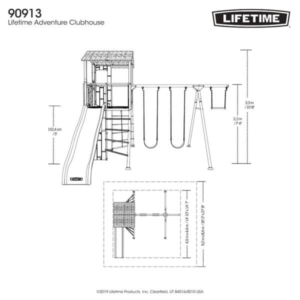 Adventure Lifetime Powder Coated Steel Swing Set with 2 Swing(s) , 1 Slide(s) - Image 2