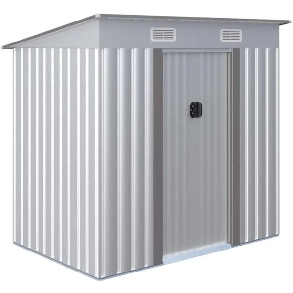 Aoxun 4' X 6' Metal Outdoor Garden Storage Shed Outdoor Tool House With Sliding Door For Backyard Garden Lawn Equipment (without Floor Frame) - Image 2