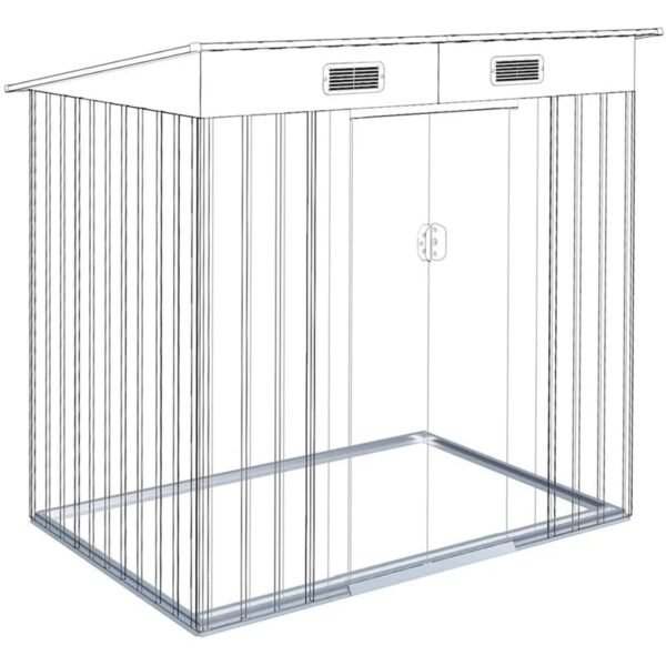 Aoxun 4' X 6' Metal Outdoor Garden Storage Shed Outdoor Tool House With Sliding Door For Backyard Garden Lawn Equipment (without Floor Frame) - Image 6