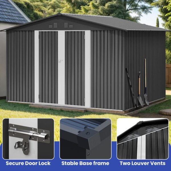 Galvanized Steel Outdoor Storage Shed - Image 2