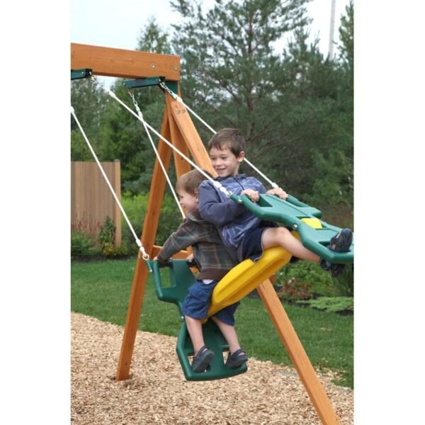 Kidkraft Cranbrook Wooden Outdoor Backyard Swing Set / Playset With Monkey Bars, Glider - Image 6
