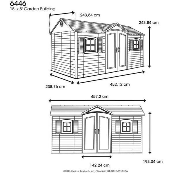 Side Entry 15 ft. W x 8 ft. D Plastic Storage Shed - Image 6
