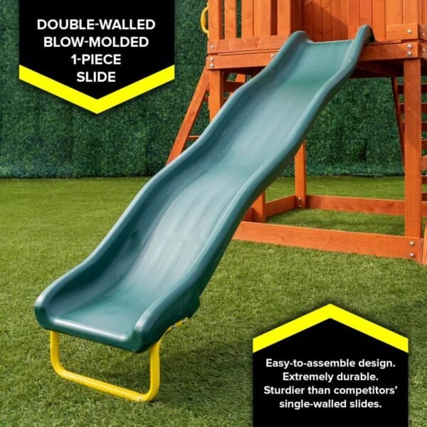 Sportspower Oak Grove Wooden Swing Set with Lifetime Warranty on 8' Blow Molded Slide - Image 8