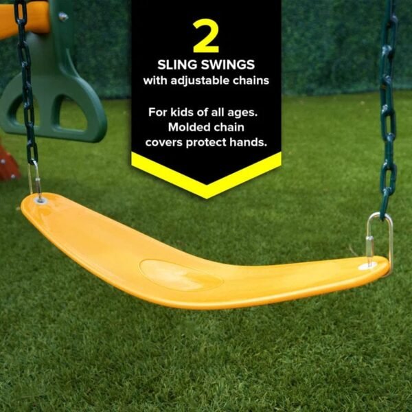 Sportspower Oak Grove Wooden Swing Set with Lifetime Warranty on 8' Blow Molded Slide - Image 5