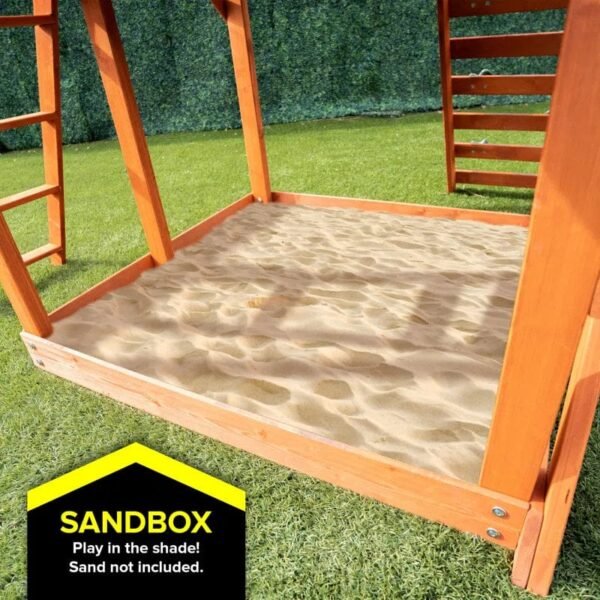 Sportspower Oak Grove Wooden Swing Set with Lifetime Warranty on 8' Blow Molded Slide - Image 9