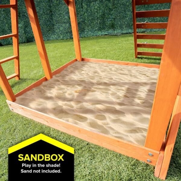 Sportspower Oak Grove Wooden Swing Set with Lifetime Warranty on 8' Blow Molded Slide - Image 9