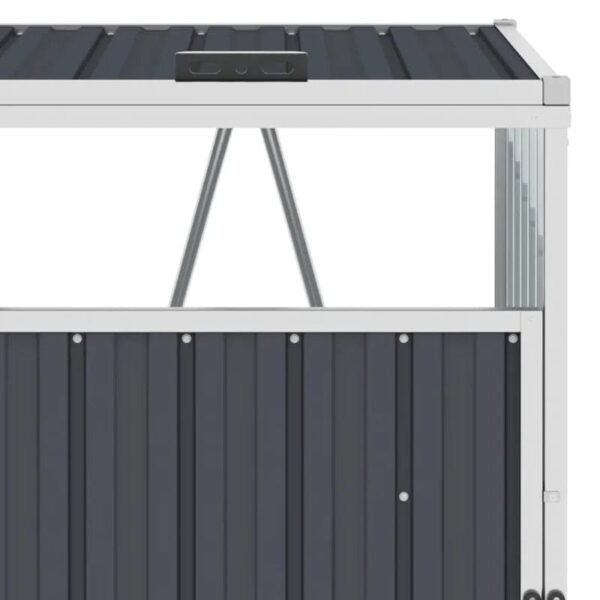 Vidaxl Triple Garbage Bin Shed Anthracite 83.9"X31.9"X47.6" Steel - Image 2