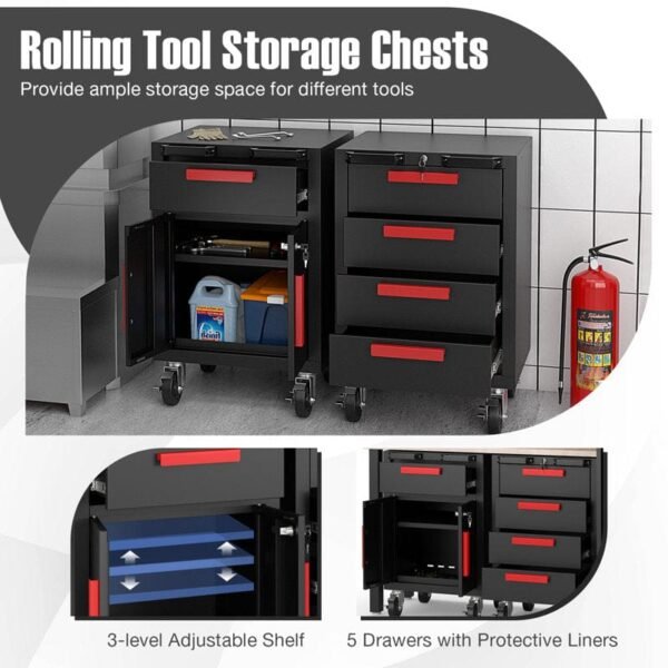 WFX Utility™ 6pcs Garage Cabinets And Storage System Set With Pegboard & Rubber Wood Worktop - Image 8