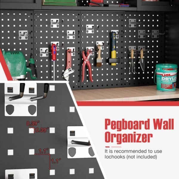 WFX Utility™ 6pcs Garage Cabinets And Storage System Set With Pegboard & Rubber Wood Worktop - Image 6