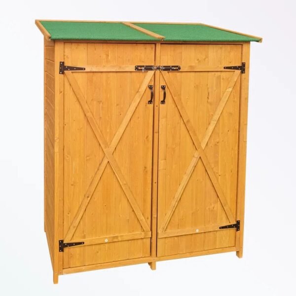 Wooden shed with two doors and shelves - Image 2