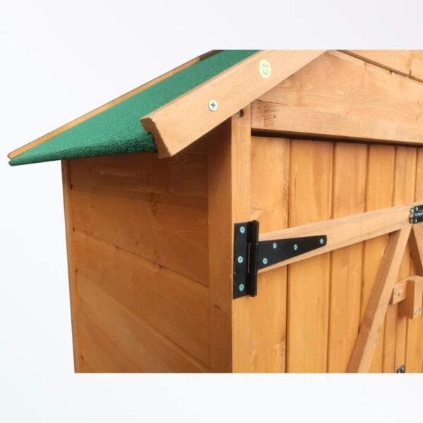 Wooden shed with two doors and shelves - Image 4