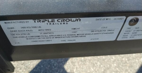 Triple Crown 7X18 Utility Trailer | Black | Rear Gate | ATV7X18 - Image 4