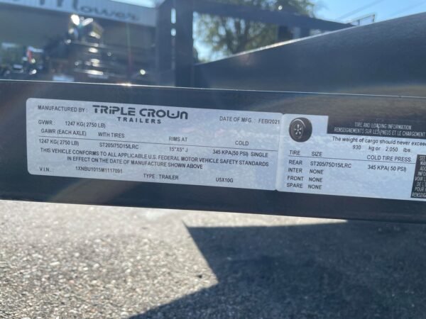 Triple Crown 5X10 Single Axle Utility Trailer | Black  | U5X10G - Image 4