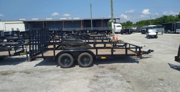 7X16 Big Tex Tandem Axle Pipe Black Utility Trailer (70PI-16XBK4RG-GA) - Image 3