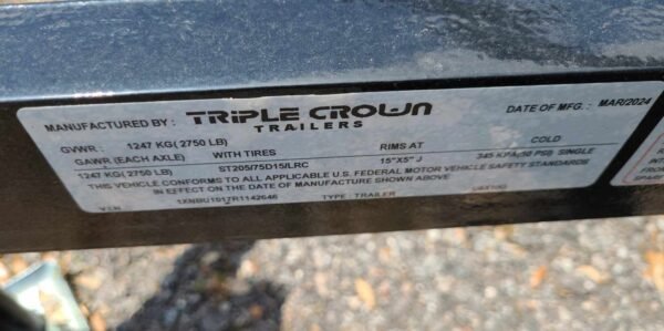 Triple Crown 6X10 Single Axle Utility Trailer | Black | U6X10G - Image 4