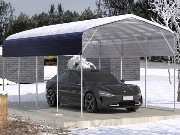 11x19FT Heavy Duty Metal Carport | Galvanized Outdoor Shelter for Cars, Boats & Parties - Image 4
