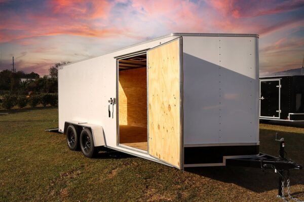 Big White Enclosed Trailer - Image 9